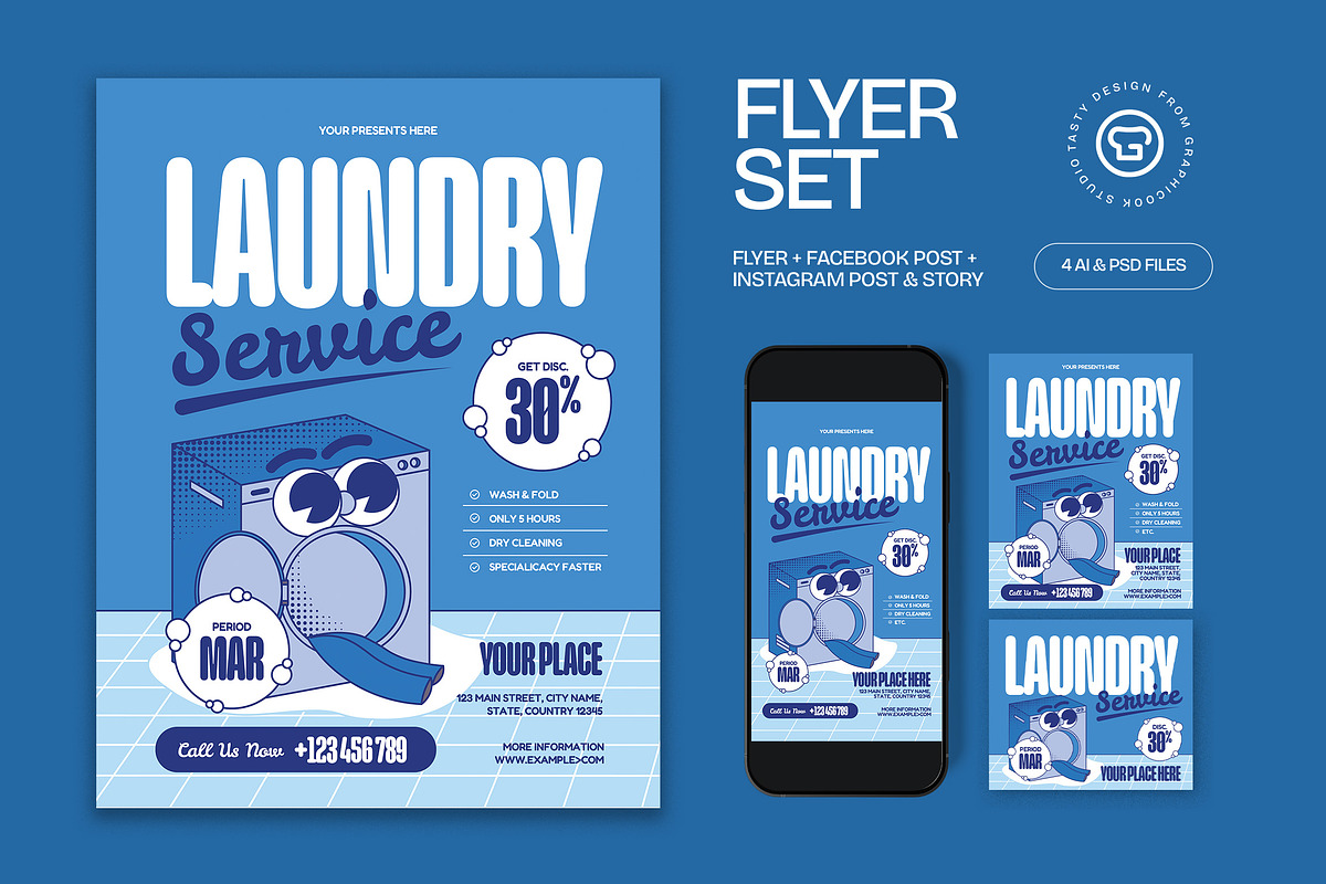 Laundry Service Flyer, a Flyer Template by graphicook (Photo 1 of 3)