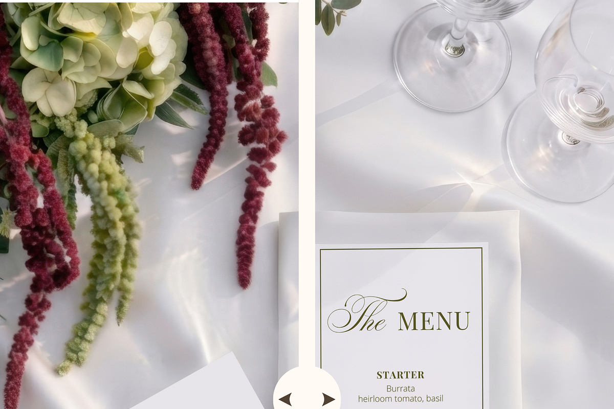 4x9 Menu & 3.5x2 Place Card Mockup, an Advertising Mockup by Serenefeeling (Photo 5 of 7)