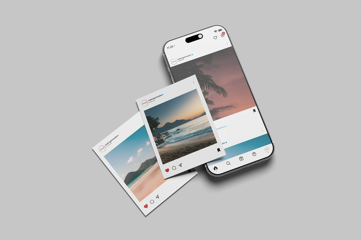Realistic Social Media Mockup PSD, an Advertising Mockup by MA-KING_ART (Photo 2 of 5)