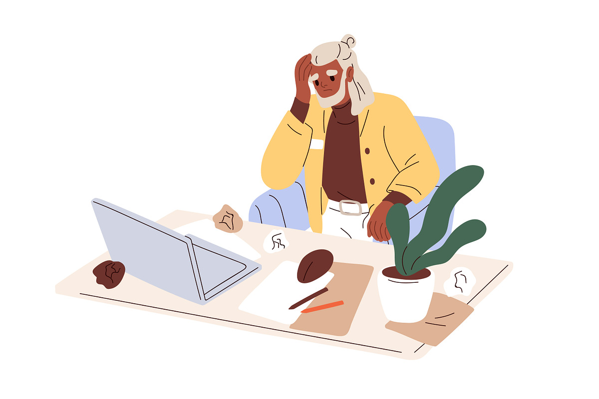 Busy people in stress at work set, a Person Illustration by Good Studio (Photo 6 of 8)