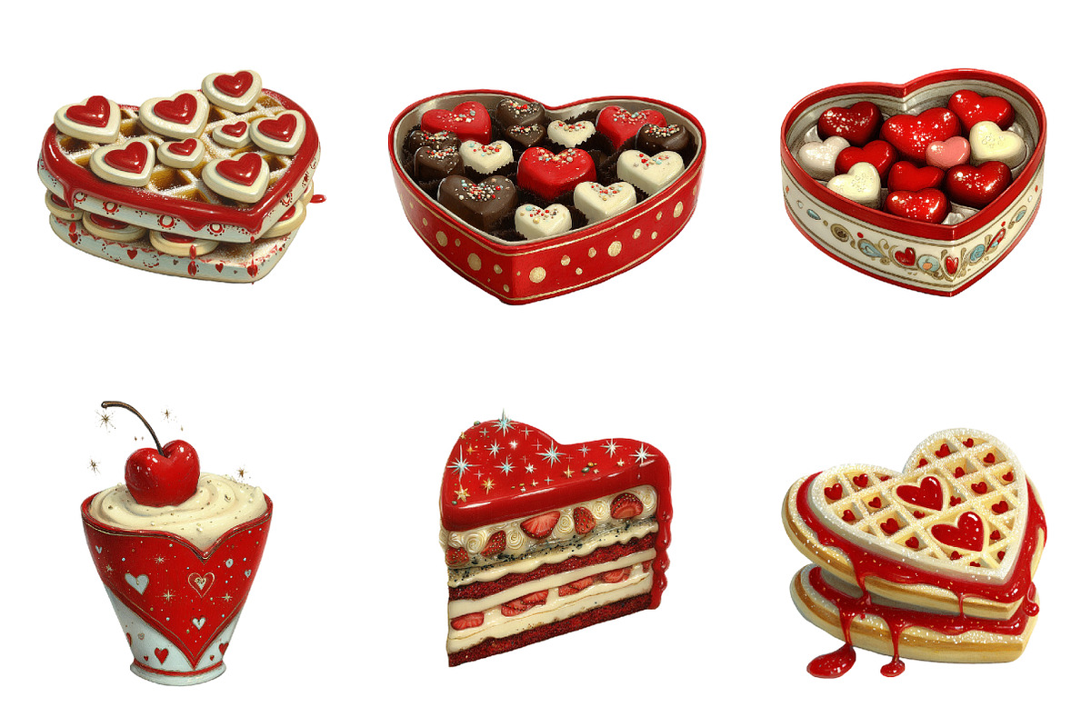 Valentine’s Day Sweets Clipart, an Illustration by DreamArtGraphic (Photo 4 of 4)