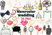 Watercolor Wedding Clipart Set, an Illustration by CropUp Creative (Thumbnail 1 of 5)
