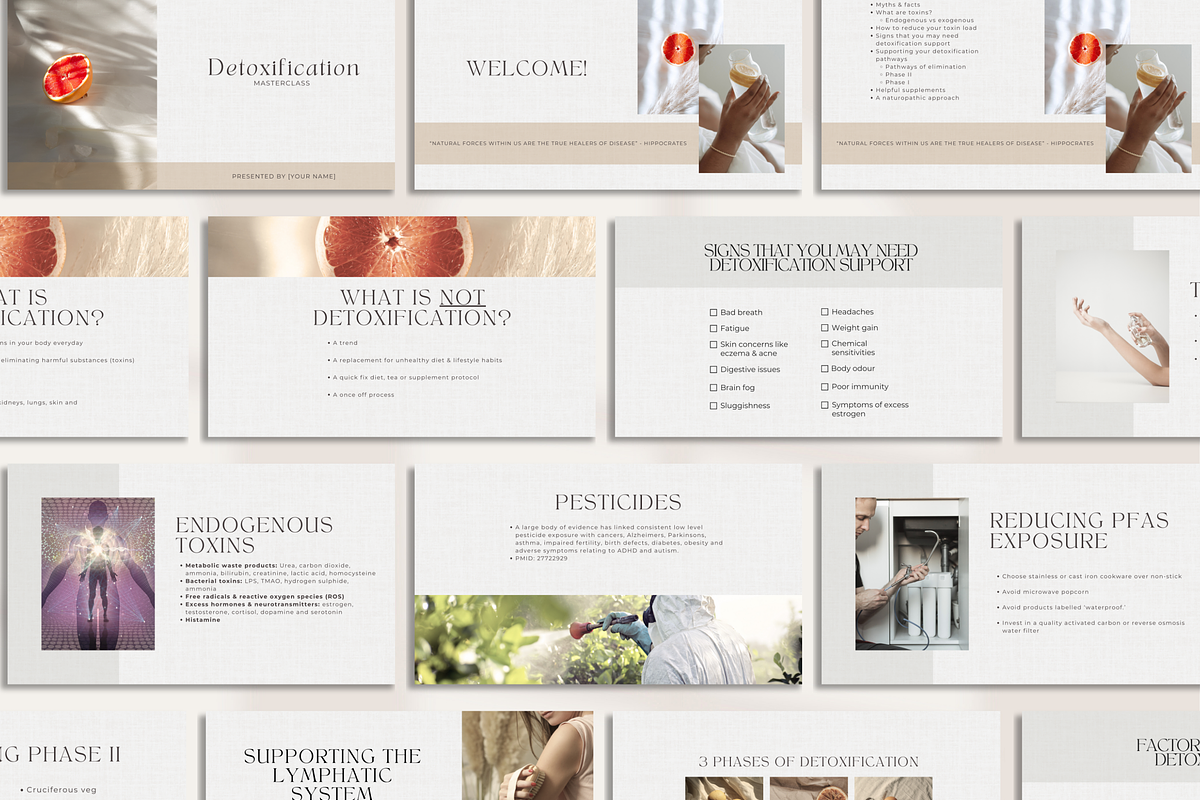 Detox Masterclass Canva - Premade, a Presentation Template by Naturopath Hub (Photo 5 of 9)
