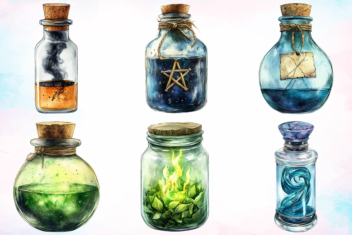 Watercolor Poison Clipart Bundle, an Illustration by Canvas Craft (Photo 2 of 4)