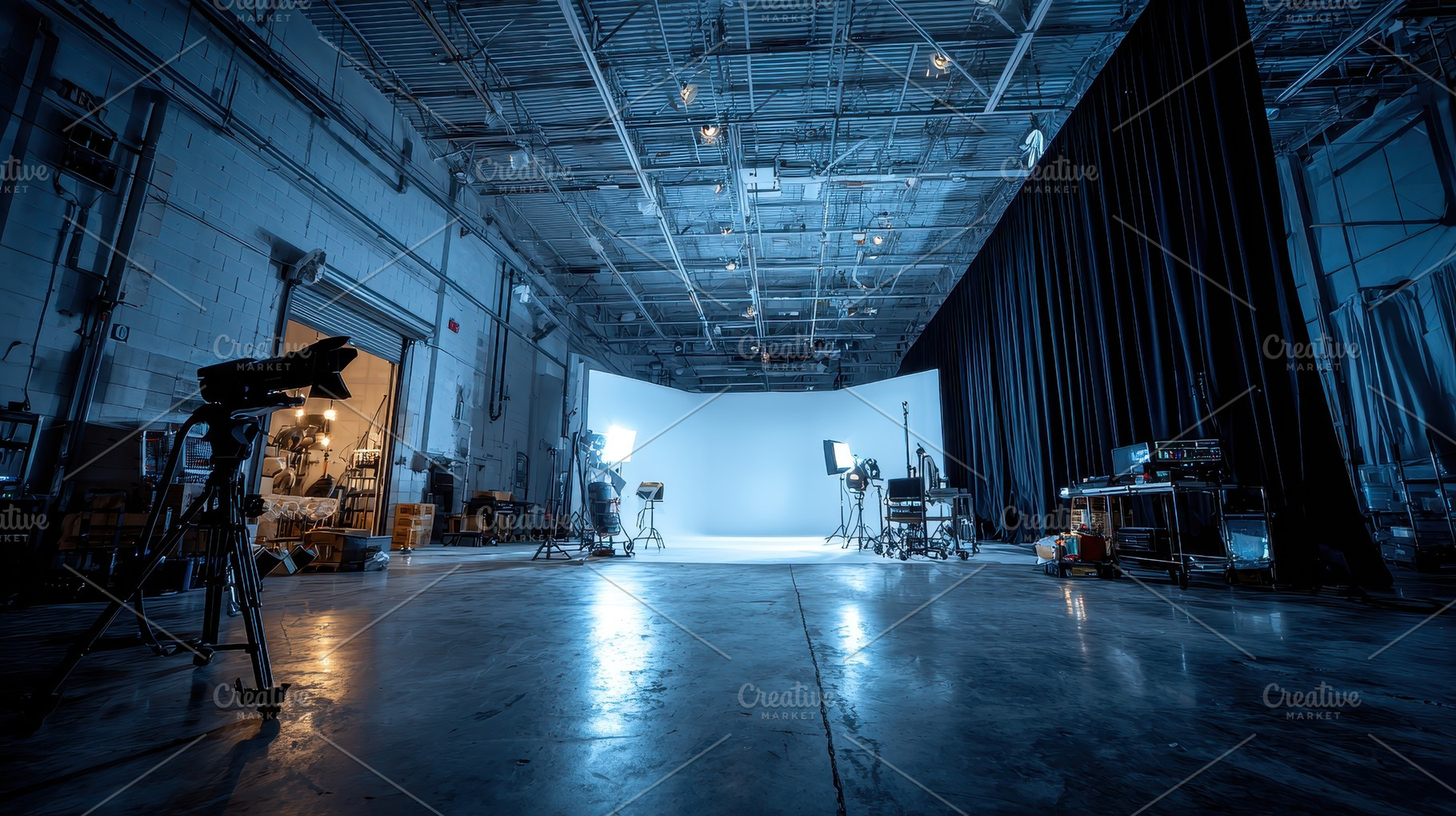 Film Studio Setup Ready for Producti, an Abstract Photo by Pixeness Studio