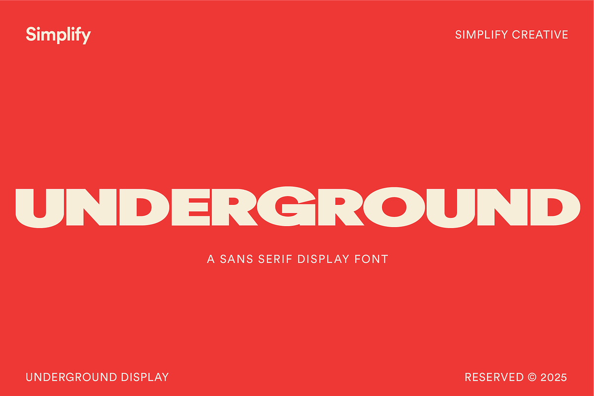 Underground - Bold Display Font, a Sans Serif Font by Simplify Creative (Photo 1 of 12)