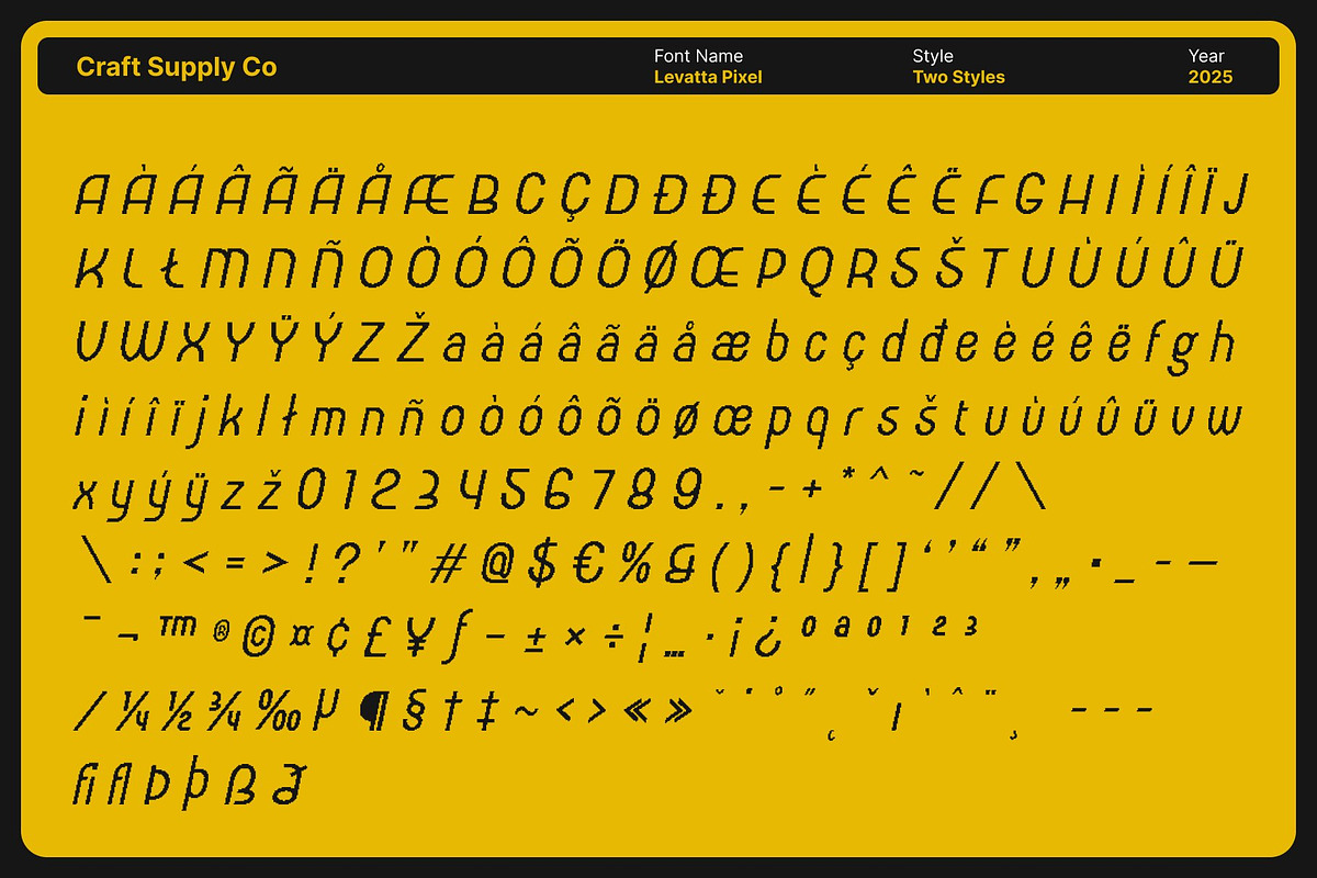 Levatta Pixel, a Sans Serif Font by Craft Supply Co. (Photo 8 of 8)