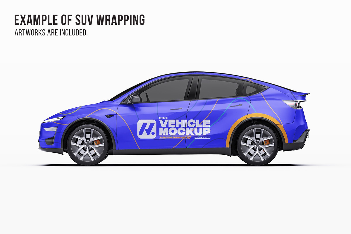 2026 Performance EV Crossover Set, an Advertising Mockup by Halal Graphic Studio (Photo 7 of 12)