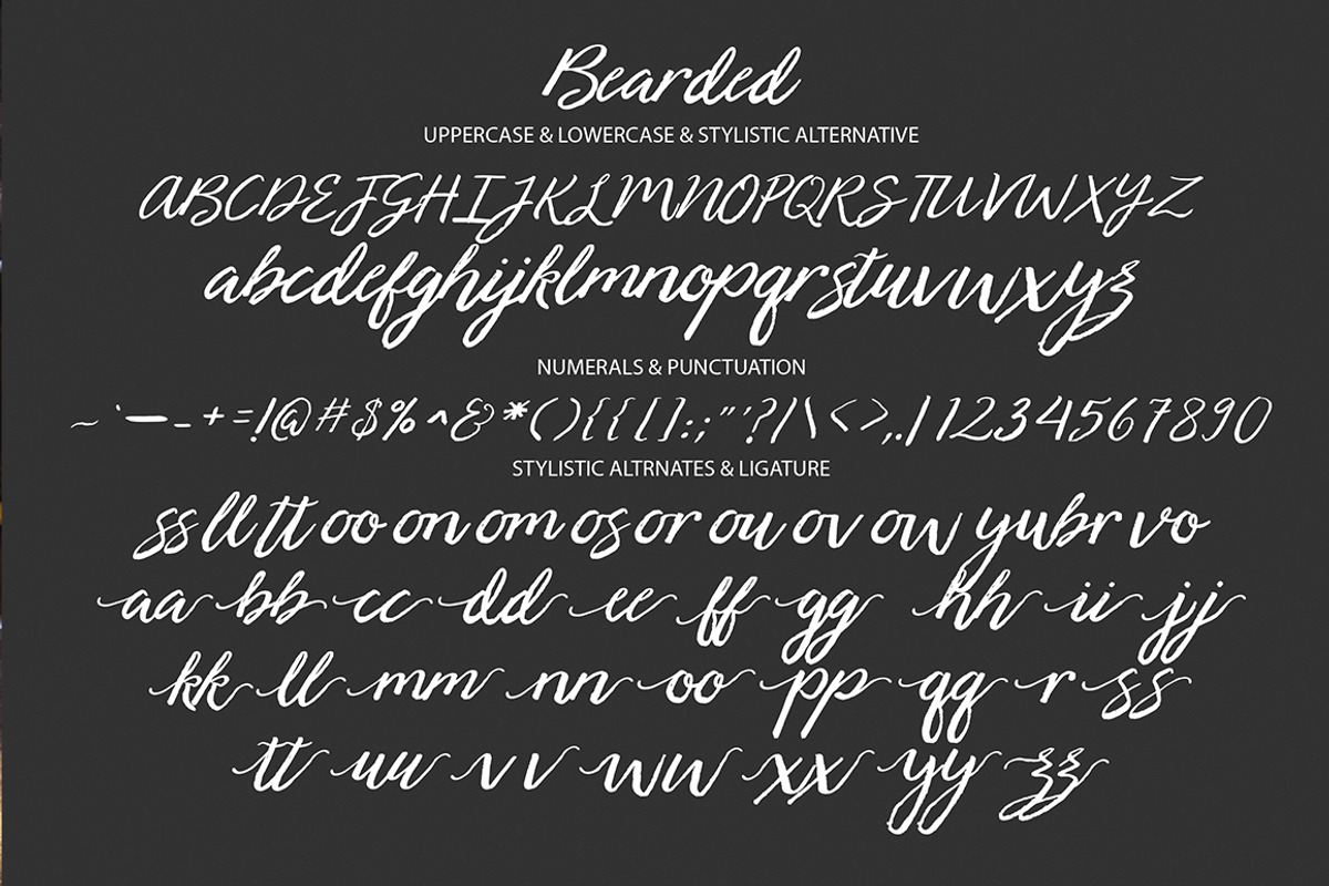 Bearded, a Script Font by Gatype