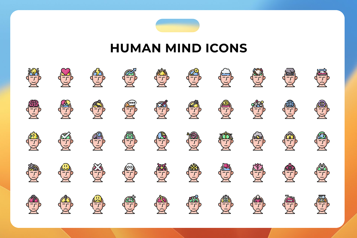 Human Mind Icons, an Icon by Wencory