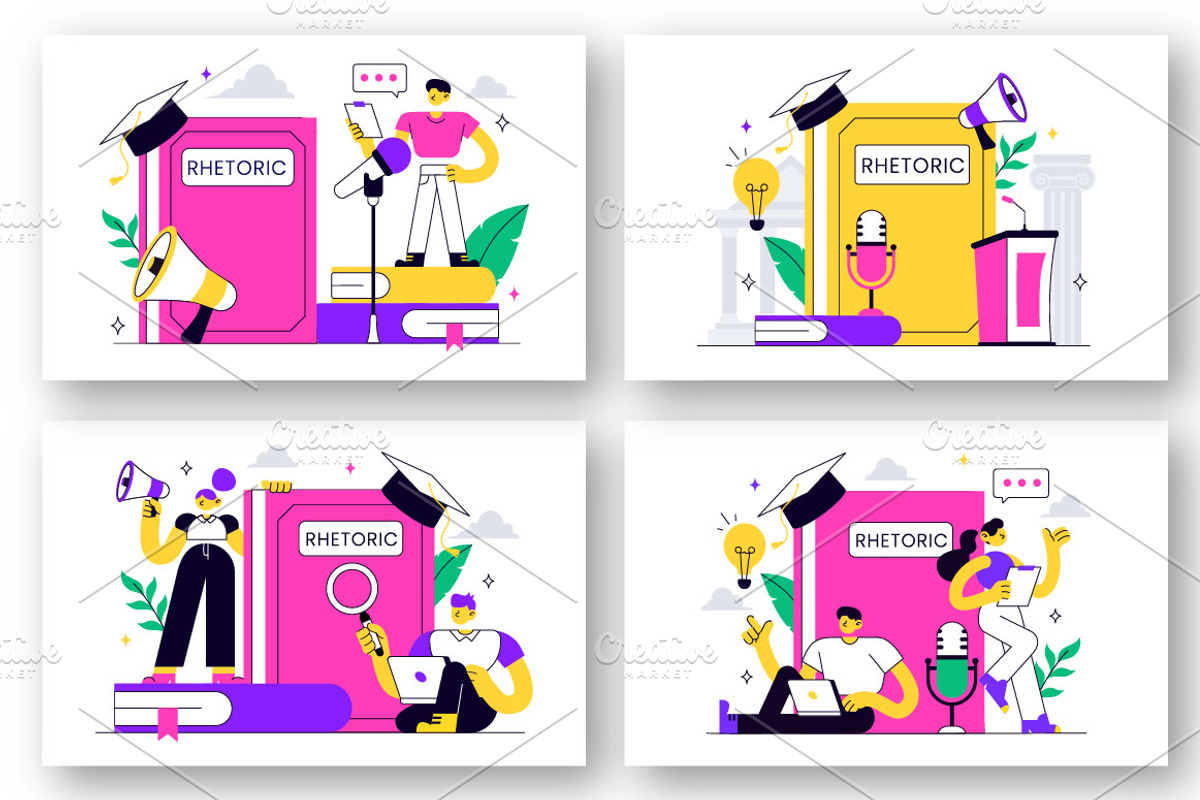 10 Rhetoric Vector Illustration, a Person Illustration by denayunebgt (Photo 3 of 4)