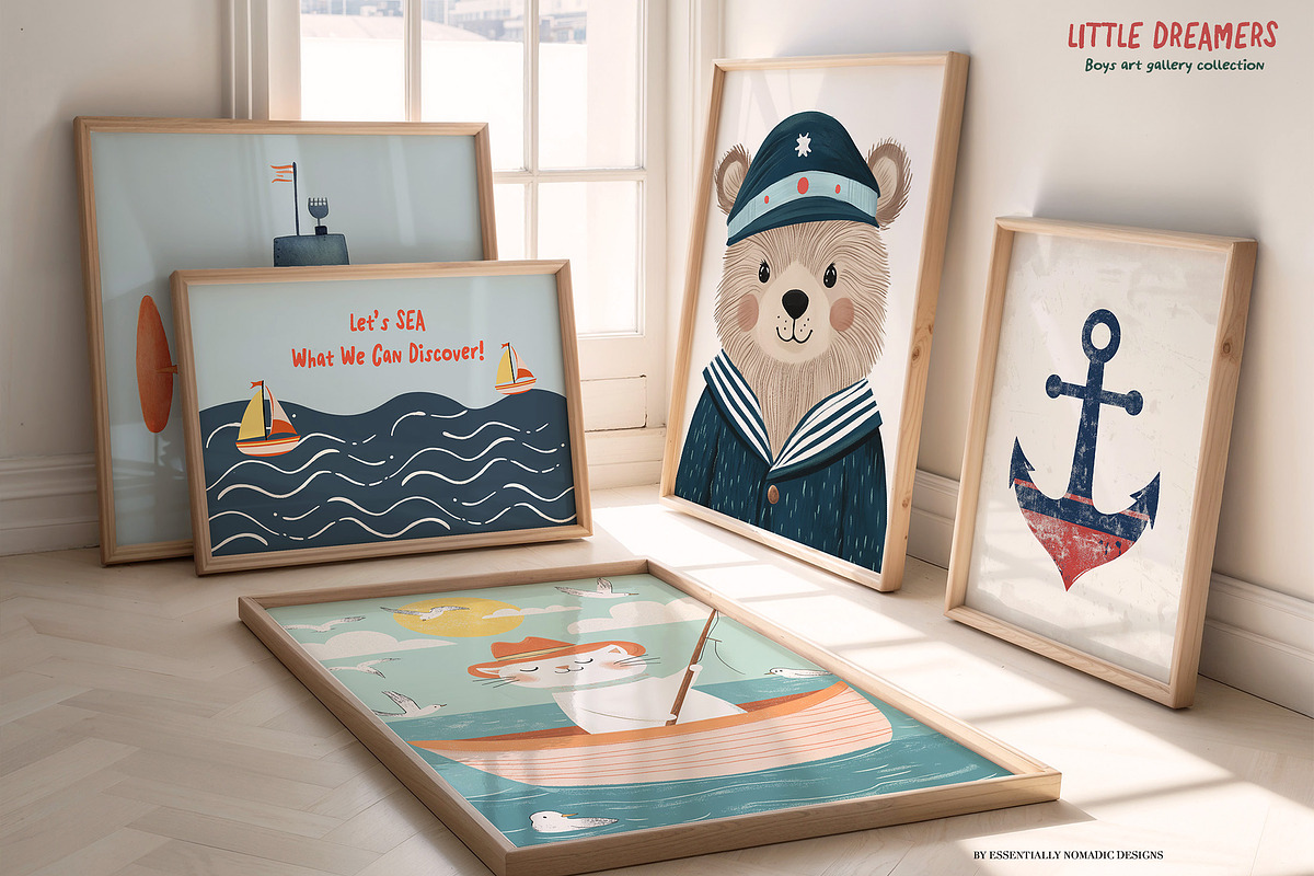 Boys Room Nursery Wall Art Prints, a Background Graphic by Essentially Nomadic (Photo 4 of 11)