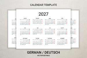 2027 calendar template in German
