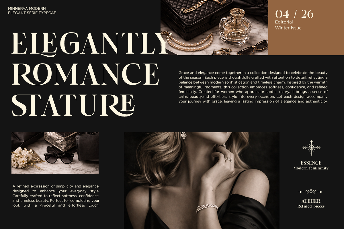 RK Minnerva - Modern Elegant Serif, a Serif Font by RagamKata (Photo 3 of 9)