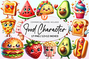 Watercolor Food Character Clipart, a Graphic by CitraGraphics (Thumbnail 1 of 4)