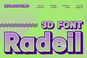 Radeil 3D, a Sans Serif Font by Craft Supply Co. (Thumbnail 1 of 8)