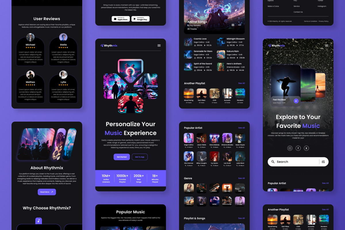 Rhythmix - Music Landing Page, a Landing Page Template by productype1 (Photo 4 of 5)