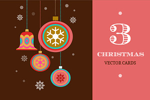 3 Merry Christmas greeting cards