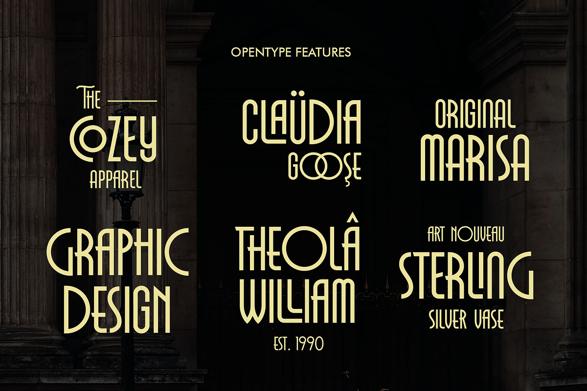 Monsante - Modern Art Deco, a Font by Arterfak Project (Photo 7 of 13)