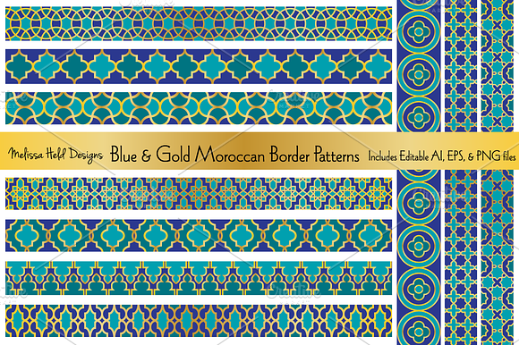 Blue & Gold Moroccan Borders preview 5