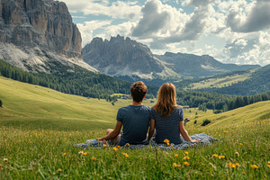 Young couple in love enjoying, a Photo by Pavel_design