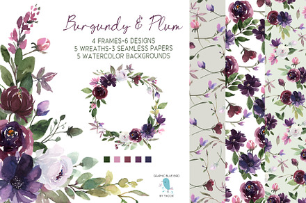 Burgundy & Plum Floral Design Kit