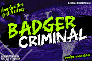 Badger Criminal, a Handwritten Font by Struggle Studio (Thumbnail 1 of 10)