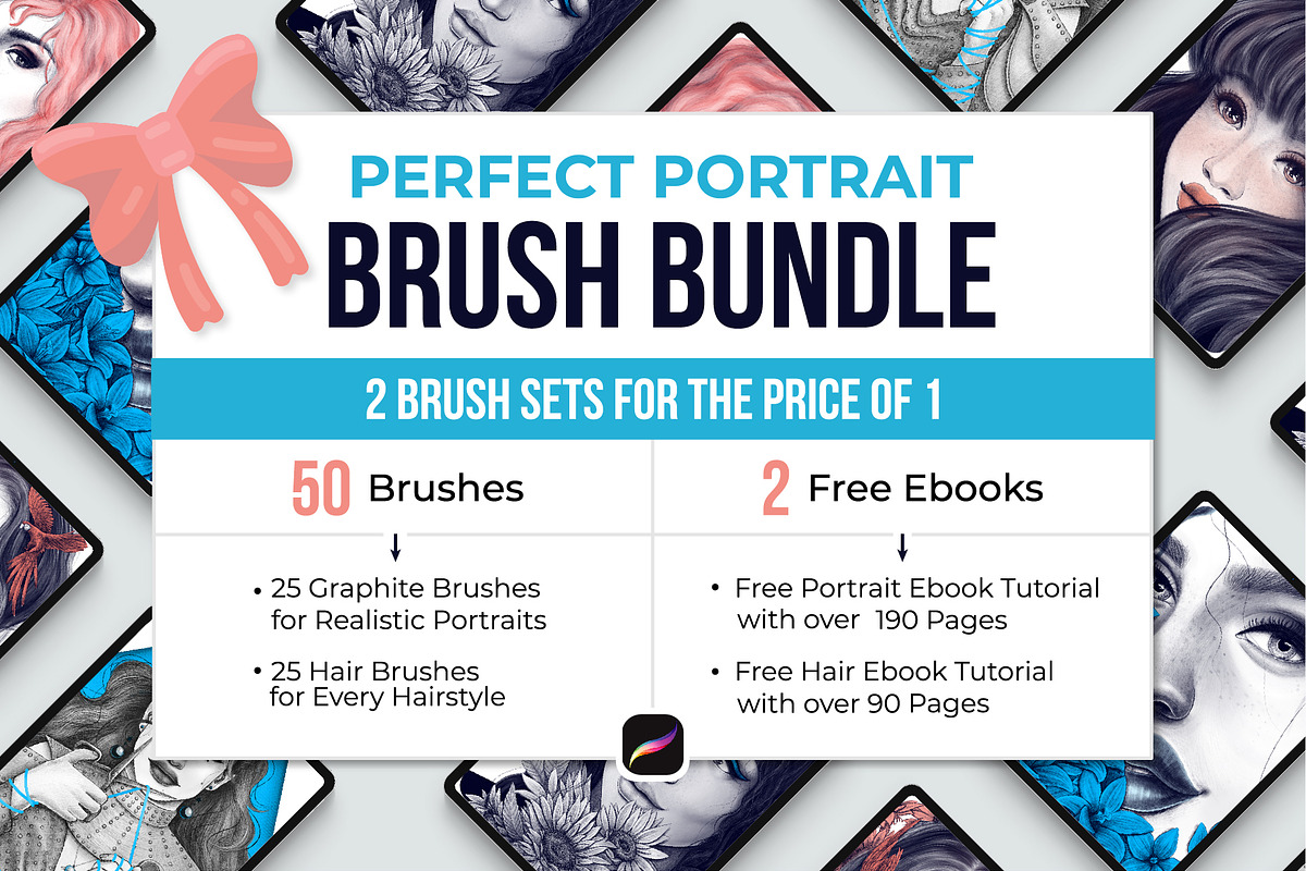 Perfect Portrait Procreate Brushes, a Brush Add-On by Riveros Illustration (Photo 1 of 11)