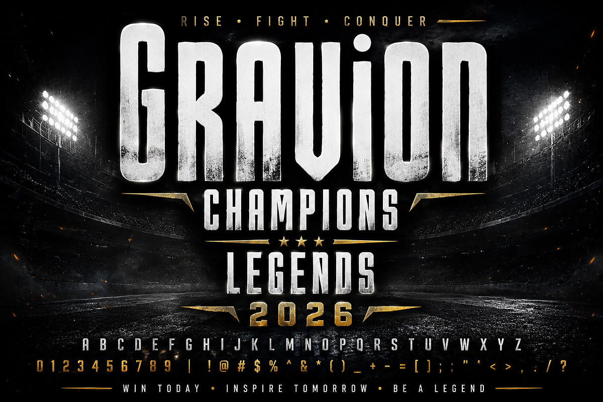 Gravion – Condensed Display Typeface, a Slab Serif Font by Wow Magic (Photo 4 of 4)