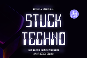 Stuck Techno Font, a Sans Serif Font by QR Design Studio