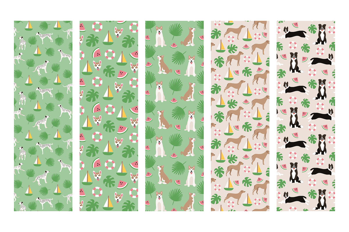 Funny colourful summer dog patterns, a Pattern Graphic by RevolutionizZed (Photo 9 of 9)