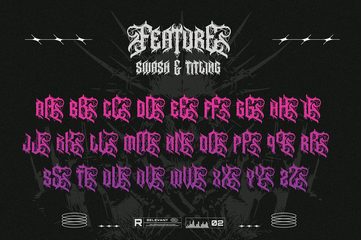 Noctyrr Heavy Metal Gothic Font, a Blackletter Font by Letterara (Photo 12 of 15)
