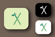 Green X Letter Logo with Leaf, a Branding & Logo Template by Salman Shop (Thumbnail 2 of 2)