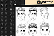 200 Procreate Male head stamp brush, a Brush Add-On by DrawingStoryShop (Thumbnail 6 of 7)