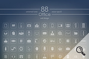 88 OFFICE icons, a Templates & Theme by Palau (Thumbnail 1 of 4)