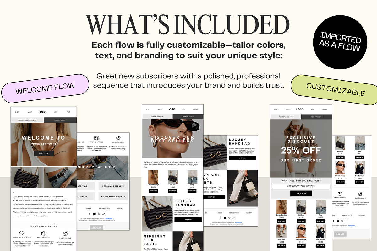 Klaviyo Newsletter Template Flows, an Email Template by Template Twist Shop (Photo 3 of 11)