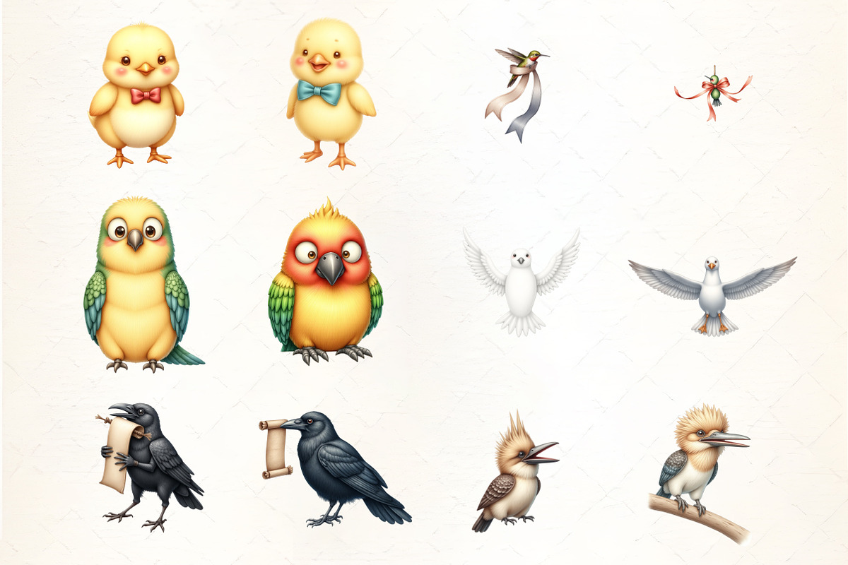 Crazy Funny Birds Clipart Bundle, an Illustration by CrexoraLab (Photo 2 of 5)