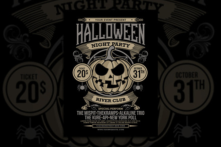 Halloween Night Party, a Flyer Template by Muhamad Iqbal hidayat