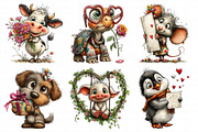 Watercolor Valentine Animals Clipart, an Illustration by Daily.Designs (Thumbnail 3 of 7)