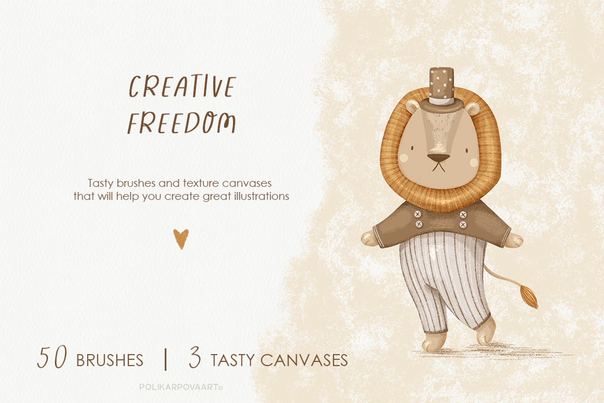 Tasty Brushes & Canvas for Procreate, a Brush Add-On by polikarpovaart (Photo 2 of 13)