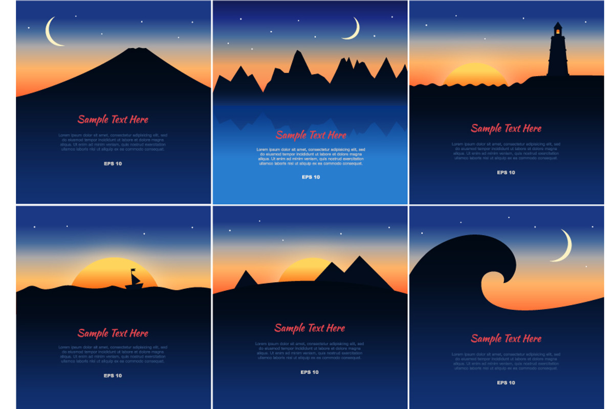 Beautiful lanscapes silhouettes, an Illustration by Silmen