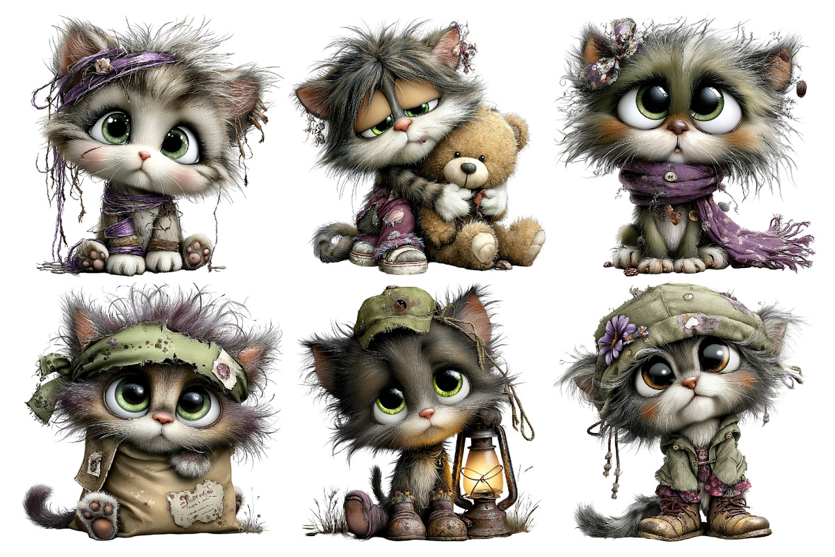 Whimsical Cat Clipart, an Illustration by Pixels.Craft (Photo 5 of 6)