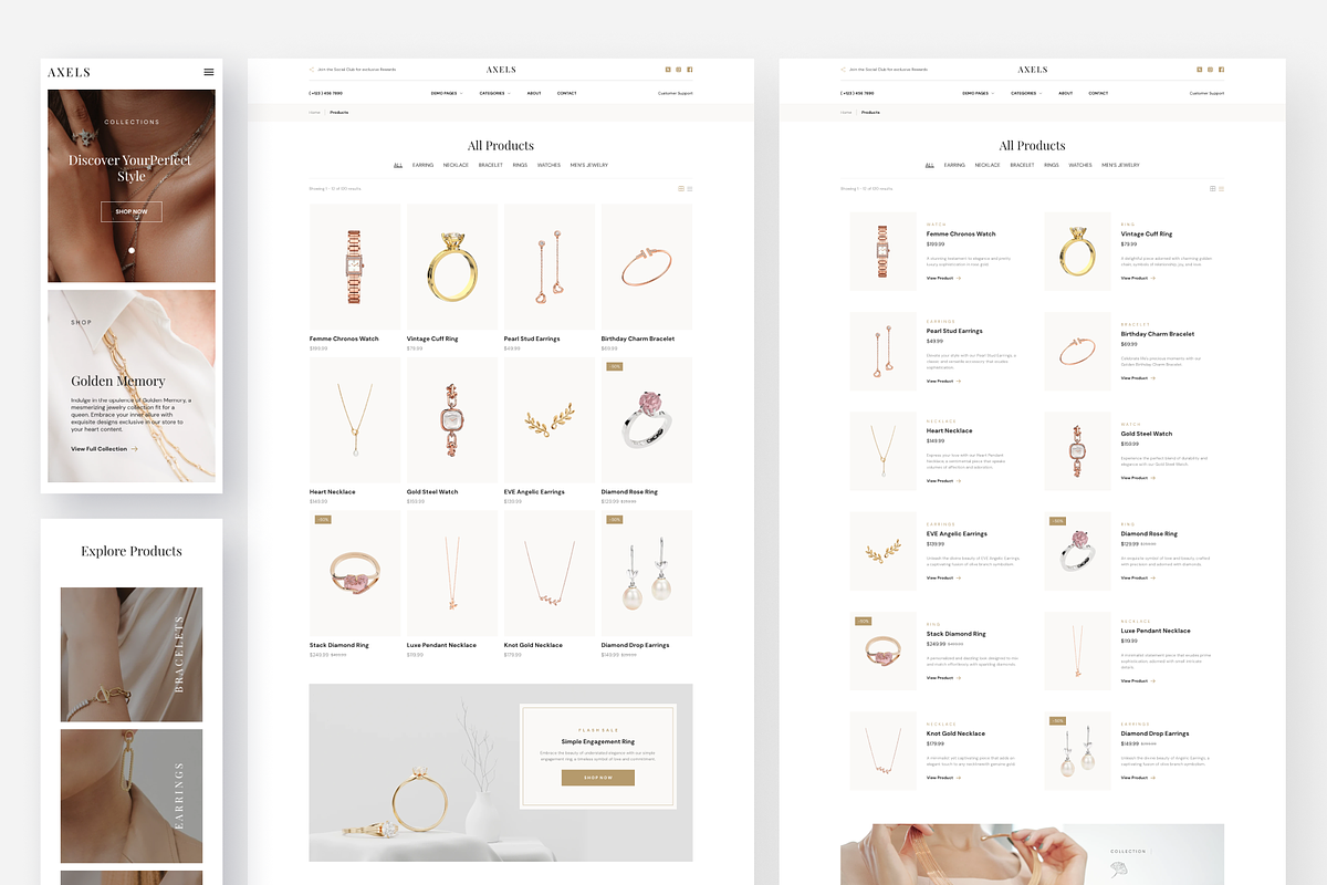 Axels - Jewelry E-Commerce Framer, a Websites & App Template by peterdraw (Photo 4 of 7)
