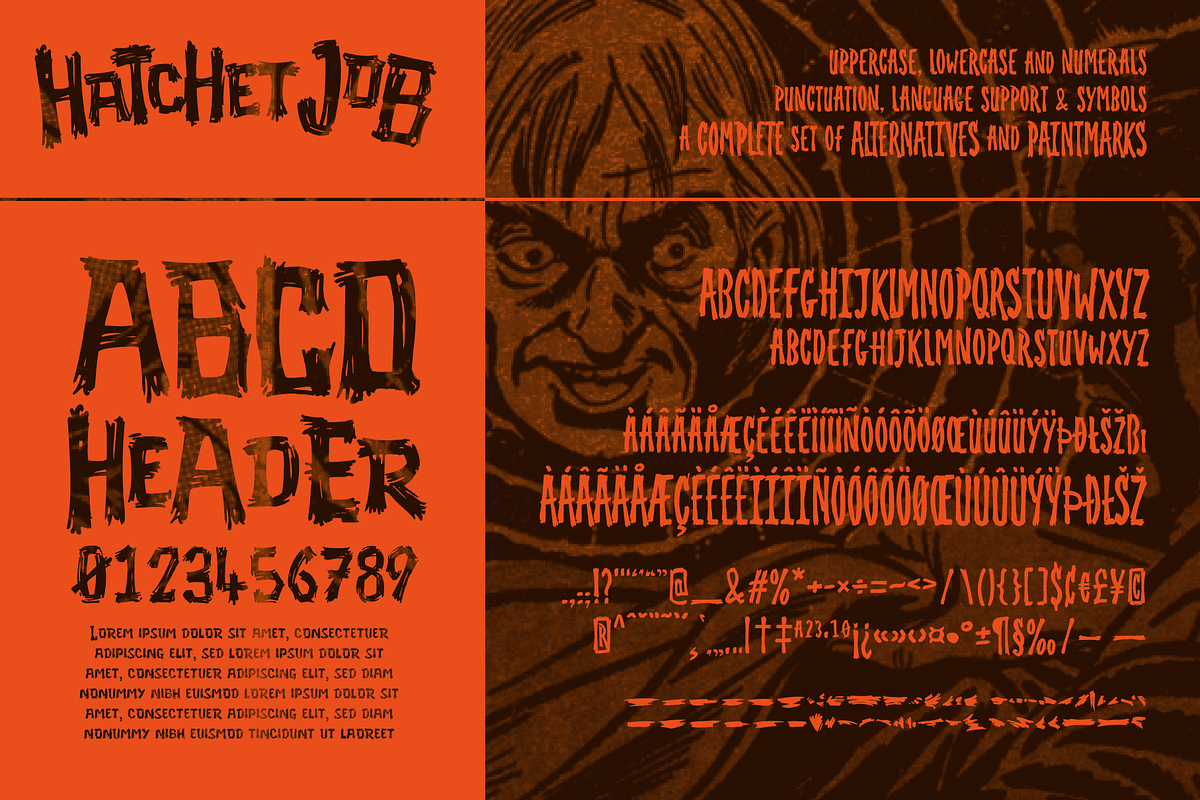 Hatchet Job - A Halloween Brush Font, a Font by Wingsart Studio (Photo 2 of 15)