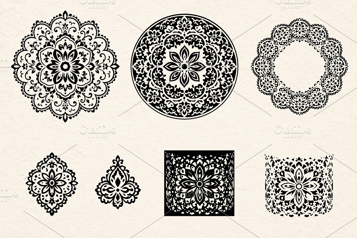 Floral Lace Frames & Ornament Bundle, an Object Graphic by Christine Krahl (Photo 13 of 24)