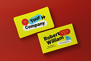 Yellow Geometric Business Card, a Business Card Template by graphicook (Thumbnail 3 of 3)