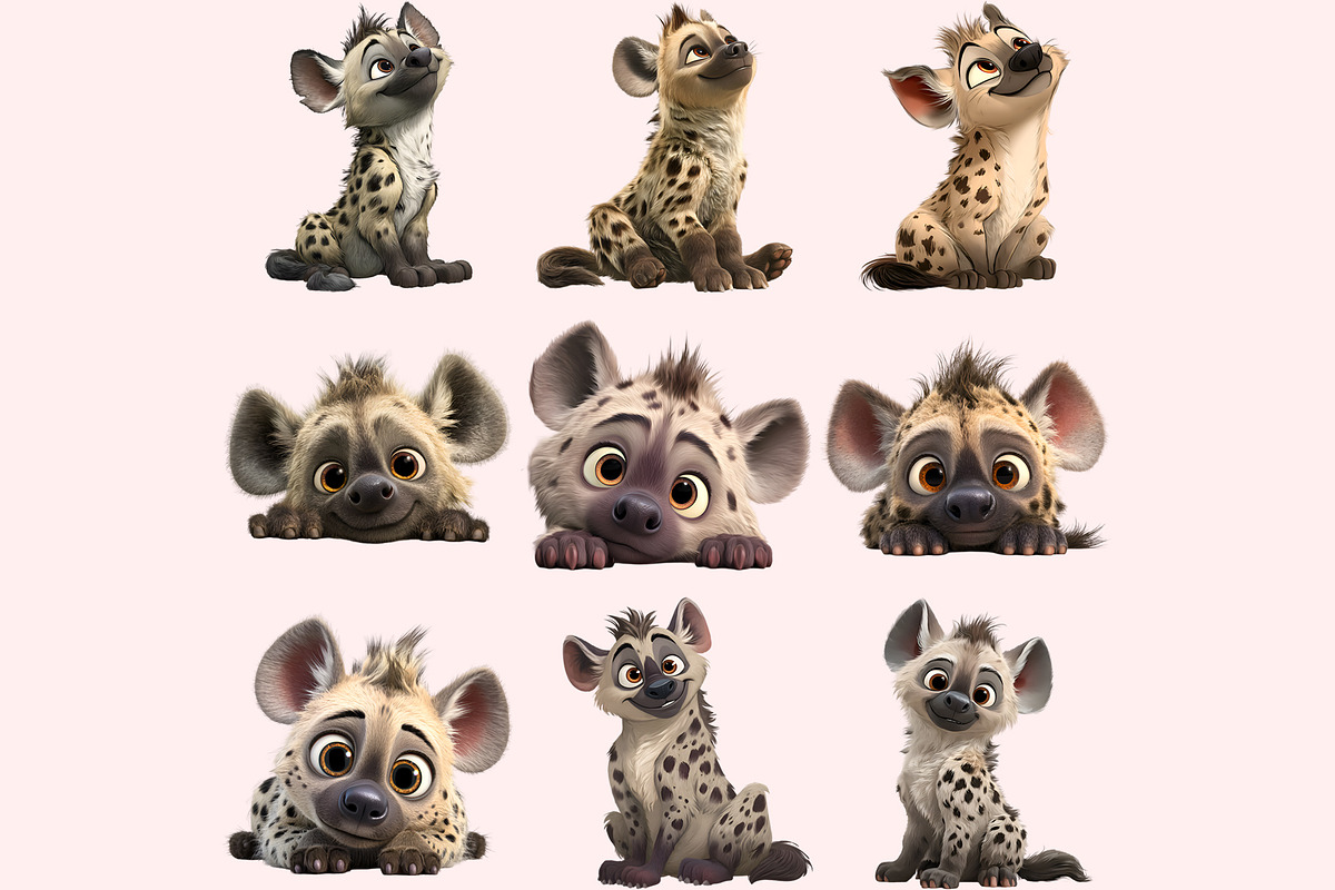 Hyenas PNG Clipart Bundle, a Graphic by M9 Design (Photo 2 of 10)