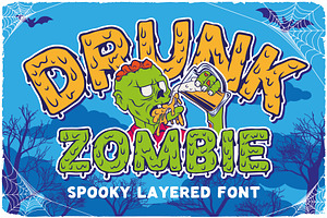 Drunk Zombie, a Font by VozzyStock
