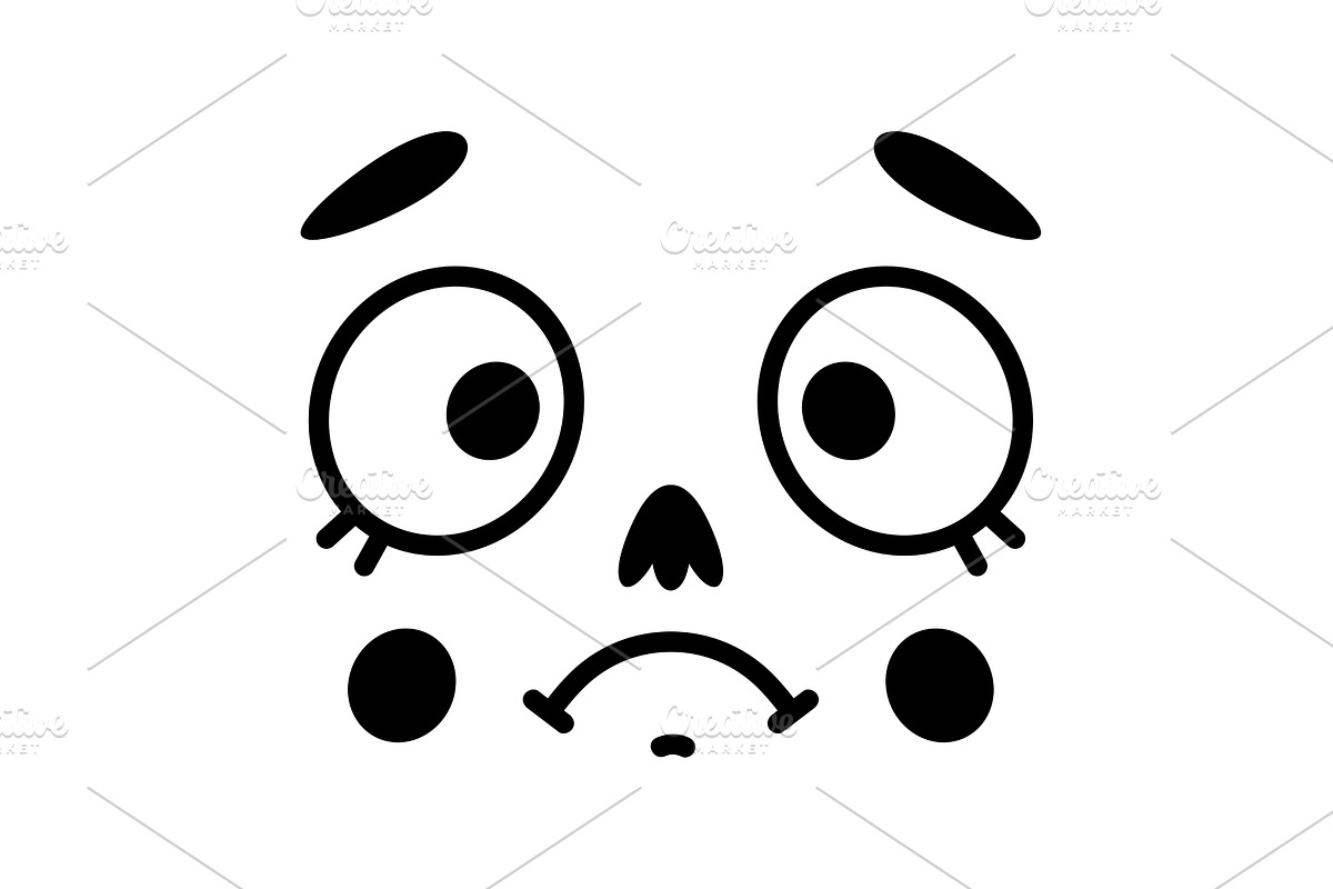 Retro Cartoon Mascot Face with Big, an Object Illustration by TopVectors