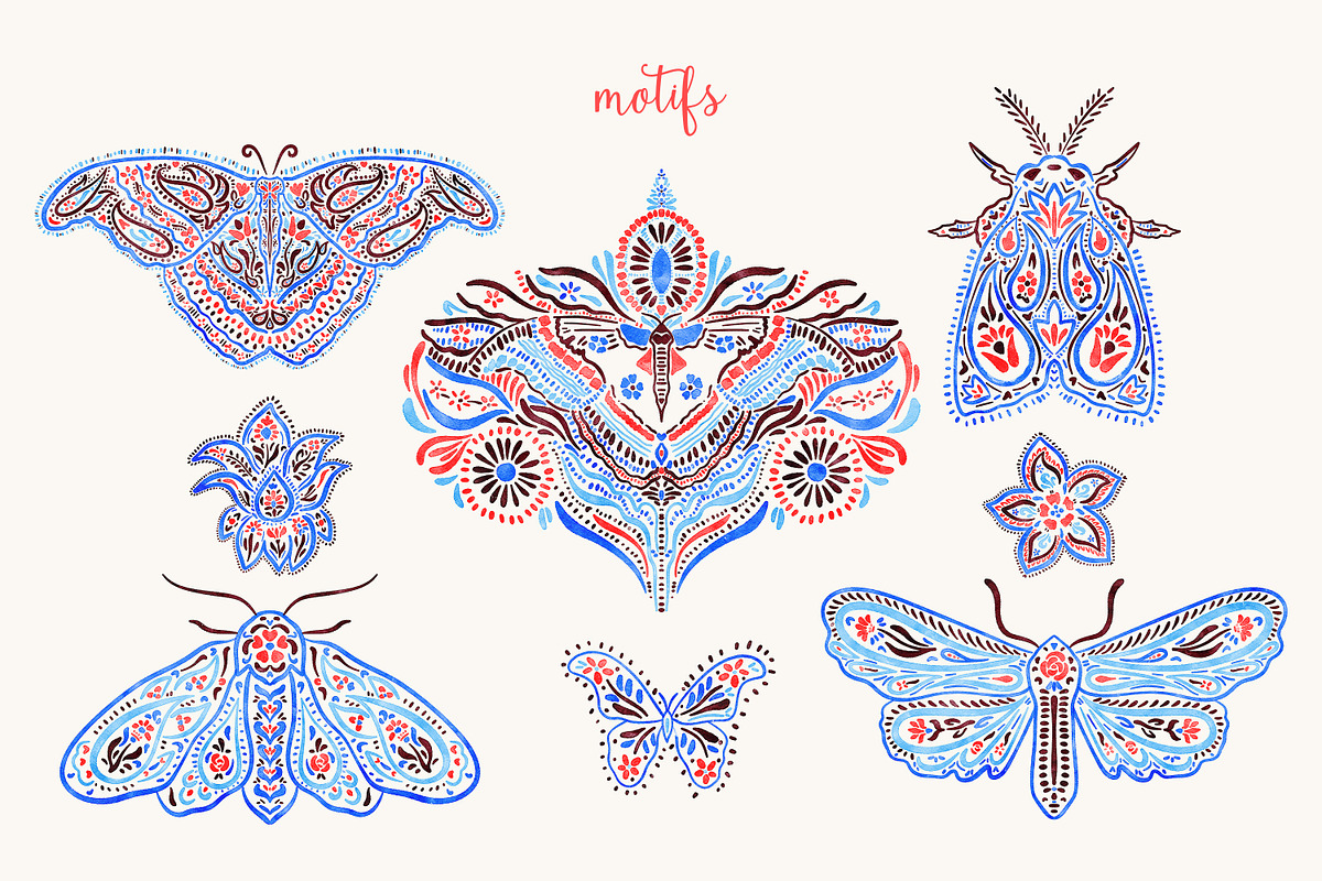 Paisley Moths collection, a Pattern Graphic by Mona Ahmed (Photo 7 of 11)